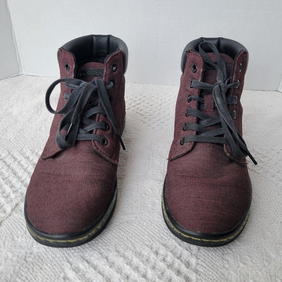 Dr, Marten MAELLY Lace-up Padded Ankle Lightweight Casual High Top -Burgundy - Picture 3 of 10